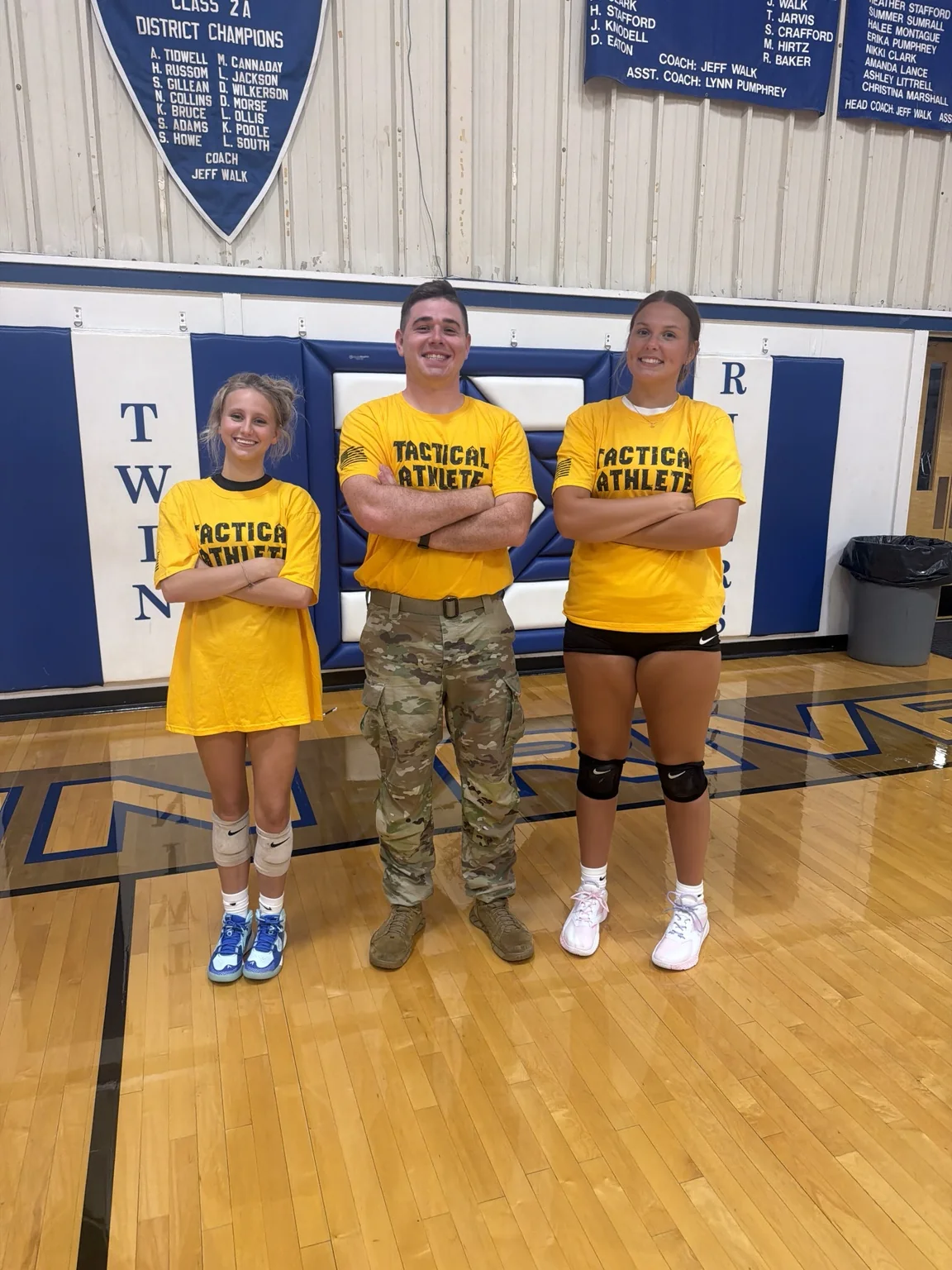 Student athletes with SGT Barks